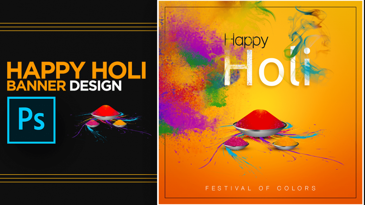 Colorful Happy Holi Banner