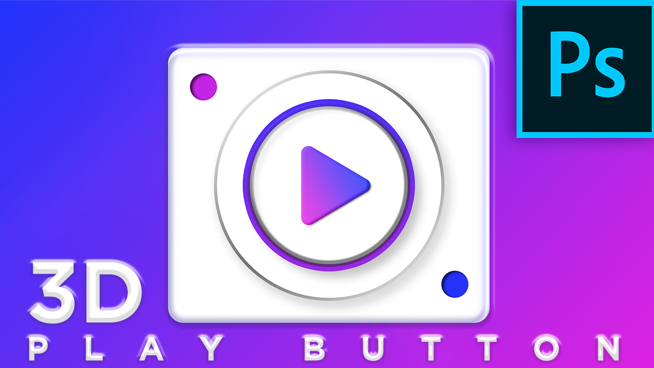 3D play button