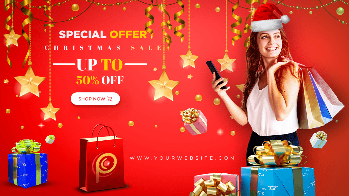 Christmas Sale Ad Banner Template Design