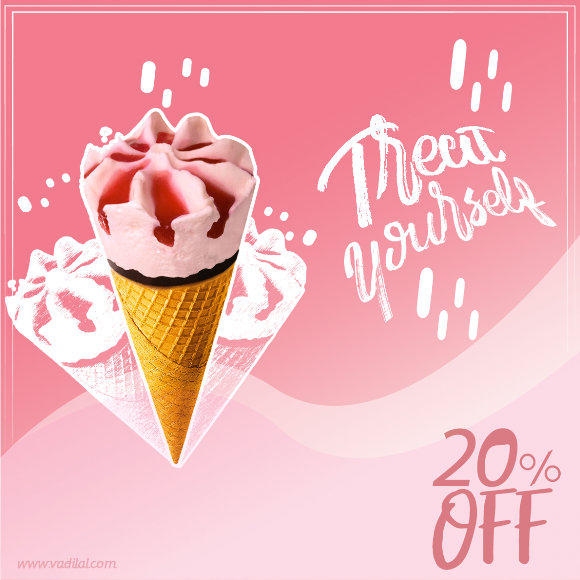 Delicious Ice Cream Cone Ad Banner